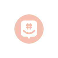 Иконка с улыбкой и символом хештега